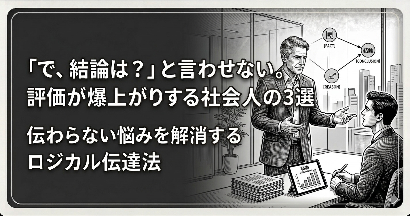 「で、結論は？」と言わせない。評価が爆上がりする社会人の話し方3選