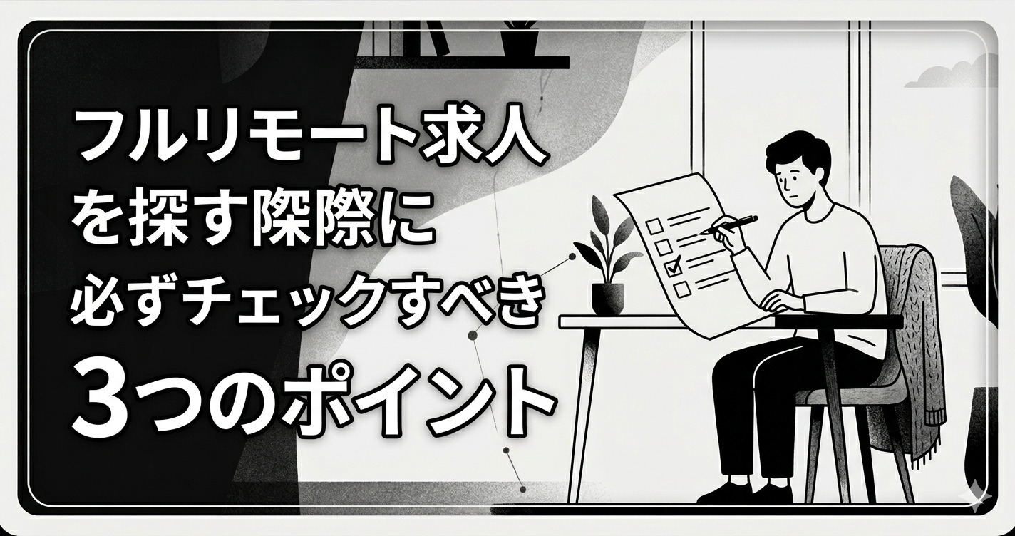 フルリモート求人を探す際に必ずチェックすべき3つのポイント